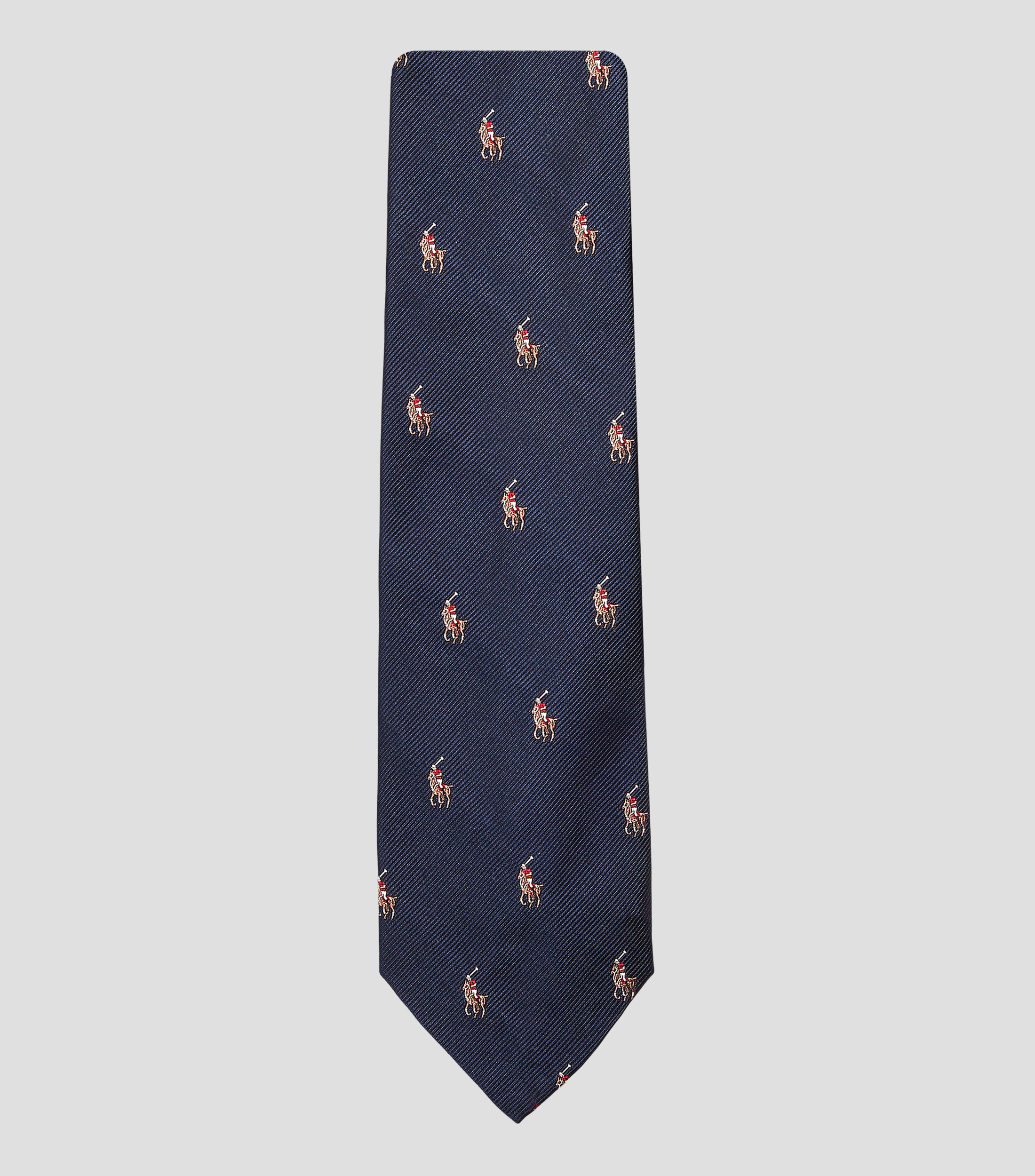 Corbata estrecha de seda repp Polo Pony Hombre